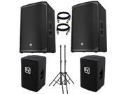 Electro Voice EKX 15P Powered 15 2 Way Speaker. With Free Covers Stands and XLR Cables.