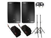 JBL EON615 15 Inch Two Way Multipurpose Self Powered Sound Reinforcement. With Free Gator Cases Stands and XLR Cables.