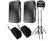 JBL EON612 12in 2 way Stage Monitor Powered Speaker System. With Gator Cases Stands and XLR Cables.