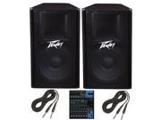 Peavey PV115 2 Way 15 Inch Speaker Cabinet. W Yamaha MG10XU and 2 TRS Cables