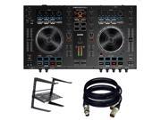 Denon DJ MC4000 2 Ch 2 Deck Serato DJ Controller New. W laptop stand and 2 XLR Cables.