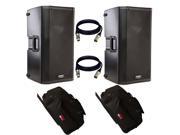 QSC K12 2 Way Powered Speaker 1000 Watts 1x12 PAIR . W 2 gator rolling case and 2 XLR Cables.