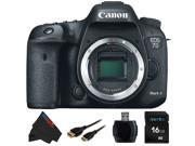 Canon EOS 7D Mark II DSLR Camera Body 16GB Pixi Basic Accessory Kit