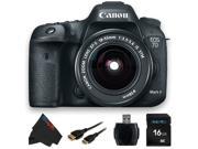 Canon EOS 7D Mark II DSLR Camera W Canon EF S 18 55mm f 3.5 5.6 IS STM Lens 16GB Pixi Basic Accessory Bundle