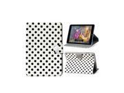 BisLinks® White Black Polka Dot PU Leather Protective Case Cover Stand For iPad Mini