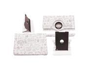 BisLinks® White iPad Mini Tilt Swivel Embossed Cartoon PU Leather Cover Case Stand
