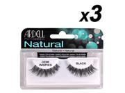 3 x Ardell Naturals Eyelashes False Faux Lash Cosmetics Demi Wispies Black
