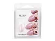Stargazer Cosmetics 20 Re Usable False Nails Tips Glitter Glue Pink