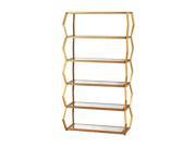 Dimond Home Anjelica Bookshelf in Gold Leaf and Clear Mirror 1114 201