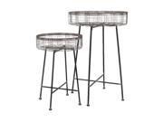 Set of 2 Classic Style Pitzer Round Wire Plant Stands Patio Home Decor 65340 2