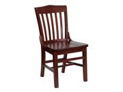 HERCULES Series Mahogany Finished School House Back Wooden Restaurant Chair