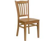 HERCULES Series Natural Wood Finished Vertical Slat Back Wooden Restaurant Chair
