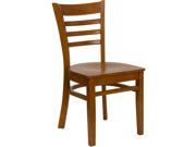 HERCULES Series Cherry Finished Ladder Back Wooden Restaurant Chair