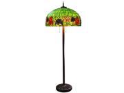 Zocha Green Floral Stained Glass 26.5 3 Light Floor Lamp