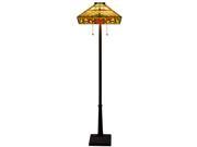 Trixie 2 Light Floral pattern 18 Tiffany Style Floor Lamp