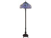 Warehouse of Tiffany Indigo 2 Light Tiffany Style 19 Floor Lamp