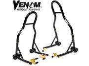 Venom® Motorcycle Front Rear Spool Dual Lift Stand Combo For Suzuki GSX 1300R Hayabusa 1999 2011