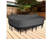 NEH® Outdoor Patio Furniture Table and Chairs Cover 108 Length Dark Grey with Black Hem 100% Waterproof Winter Storage Cover Deck Patio Backyard Veranda Porc