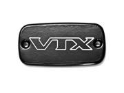 Krator® Motorcycle Fluid Black Reservoir Cap Logo Engraved For 2006 Honda VTX 1800