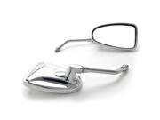 Krator® Custom Rear View Mirrors Chrome Pair w Adapters For Harley Davidson Softail Heritage Classic
