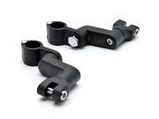 Krator® Black 1 Engine Guard Bowleg Footpeg Clamps for Motorcycles Cruisers Bobbers