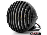 Krator® 5 Black Vintage Antique Style Grill Prison Chopper Motorcycle Bobber Headlight For Vespa ET2 ET4 Limited