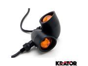 Krator® Motorcycle 2 pcs Black Amber Turn Signals Lights For Yamaha Raider S XV 1900 XV1900