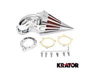 Krator® Motorcycle Chrome Spike Air Cleaner Intake Filter For Harley Davidson CVO Custom Applications