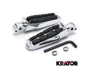 Krator® Tombstone Motorcycle Foot Peg Footrests Chrome L R For Suzuki Marauder 800 2002 2004 Rear