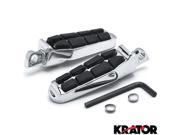 Krator® Tombstone Motorcycle Foot Peg Footrests Chrome L R For Harley Davidson Male Style Footpeg Mount