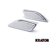 Krator® Chrome Gas Tank Pad Side Cover Cap Hayabusa Logo For Suzuki Hayabusa GSX1300R Busa 2005 2006