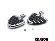Krator® Yamaha Wing Style Front Foot Peg Foot Rests Chrome V Star V Max Road Star Royal Chrome Motorcycle Wing Foot Pegs Footrests L R