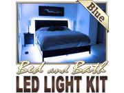 Biltek® 16.4 ft Blue Bedroom Dresser Headboard LED Lighting Strip Dimmer Remote Wall Plug 110V Headboard Closet Make Up Counter Mirror Light Lamp Water