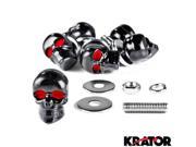 Krator® Custom Black Skeleton Skull Bolt Nuts Screws 6mm For Harley Davidson Dyna Glide Fat Bob Street Bob