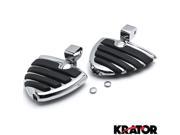 Krator® Chrome Motorcycle Wing Foot Pegs Footrests L R For Honda Valkyrie All 2001 2004 Front