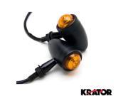Krator® Motorcycle 2 pcs Black Amber Turn Signals Lights For Harley Davidson Sportster Nightster Roadster 1200