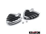 Krator® Chrome Motorcycle Wing Foot Pegs Footrests L R For Kawasaki Vulcan 1500 1600 Mean Streak 02 2008 Frnt