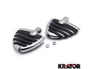 Krator® Chrome Motorcycle Wing Foot Pegs Footrests L R For Honda VTX1800R S N T 2002 2008 Rear