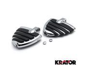 Krator® Yamaha Road Star Warrior 2002 2009 Wing Style Front Foot Peg Foot Rests Chrome Chrome Motorcycle Wing Foot Pegs Footrests L R