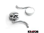 Krator® Custom Rear View Mirrors Chrome Pair w Adapters For Harley Davidson Dyna Glide Wide Glide FXDWG FXWG