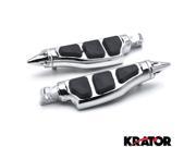 Krator® Stiletto Motorcycle Foot Pegs Footrests Left Right For Harley Davidson CVO Style Footpeg Mount