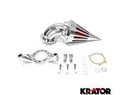 Krator® Harley Davidson CV Carburetor Delphi V Twin Cruiser High Quality Chrome Billet Aluminum Cone Spike Air Cleaner Kit Intake Filter Motorcycle