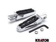 Krator® Tombstone Motorcycle Foot Peg Footrests Chrome L R For Kawasaki Vulcan 1500 Classic 1996 2008 Rear