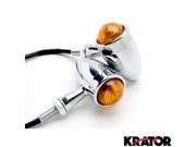 Krator® Motorcycle 2 pcs Chrome Amber Turn Signals Lights For Kawasaki Mach 500 750 KH S3 Trial Boss