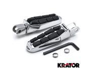 Krator® Tombstone Motorcycle Foot Peg Footrests Chrome L R For Honda 1100 Spirit 1999 2007 Front Rear