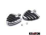 Krator® Chrome Motorcycle Wing Foot Pegs Footrests L R For Yamaha V Star 1100 1999 2009 Rear