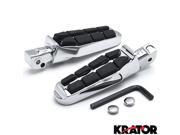 Krator® Tombstone Motorcycle Foot Peg Footrests Chrome L R For Yamaha Virago 750 All Rear