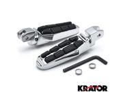 Krator® Tombstone Motorcycle Foot Peg Footrests Chrome L R For Yamaha V Star 1100 1999 2009 Front