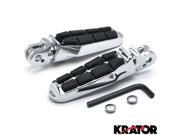 Krator® Tombstone Motorcycle Foot Peg Footrests Chrome L R For Triumph Adventurer 1996 2001 Front Rear