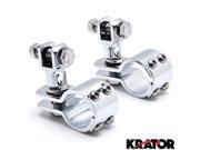 Krator® Chrome 1 1 4 Foot Peg Adapter Clamps Engine Guard Mounts for Harley Davidson Chrome 1 1 4 Foot Peg Clamps Engine Guard Mounts